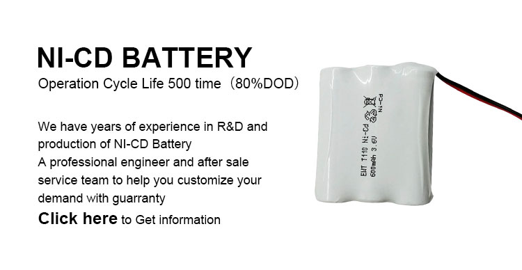 Rechargeable Nickel Cadmium Battery 800mAh 3.6v 600mah Nicd Battery
