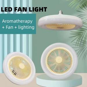 China LED Aromatherapy Fan Light Bedroom Dining Room Ceiling Fan Light Lighting + Fan 2-In-1 Invisible Fan Pendant Light on sale