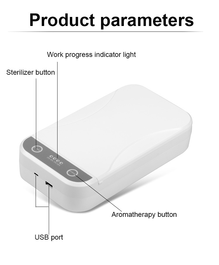 99.9% Kill Bacteria Mobile Phone Disinfection Box Esterilizadora Telefono UV