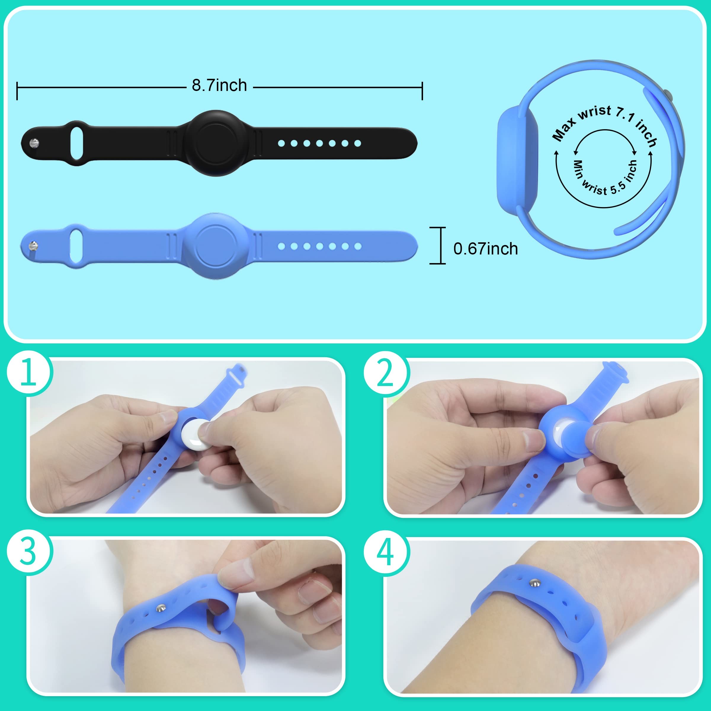 Waterproof Kids Silicone Airtag Bracelet For Wristband Of AirTag GPS Tracker Case For Air Tag Holder Strap Band