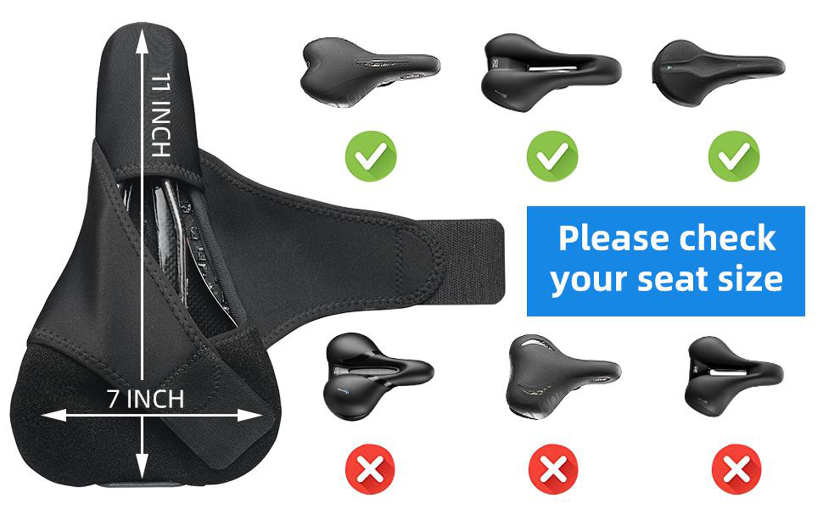 Bike And Cycle Accessories , 3CM Thick Bike Seat Sponge Imitation Leather