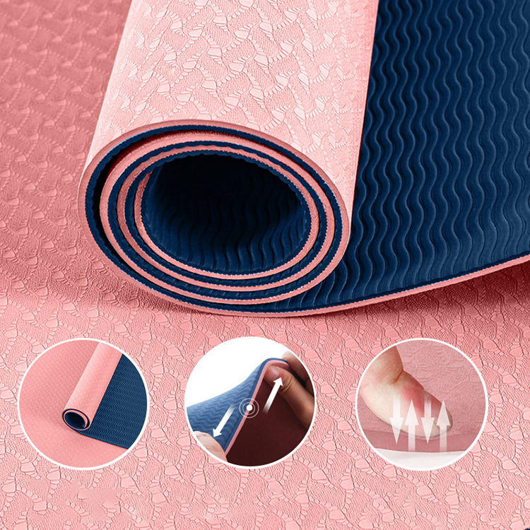 8mm 173CM Yoga Workout Mats Anti Slip Fitness With Carrier Strap