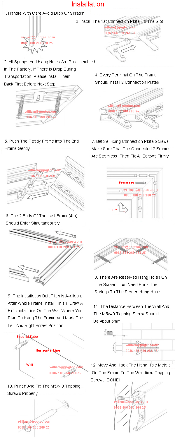 120" 16:9 fixed frame projection projector screen HD 3D TV home theater nano soft screens