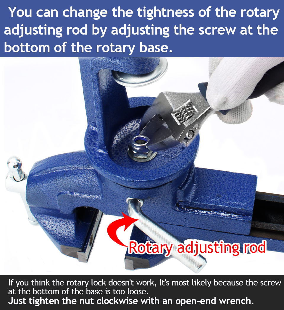 3 Inch Universal Table Vise 360 Degree Swivel Base Quick Adjust