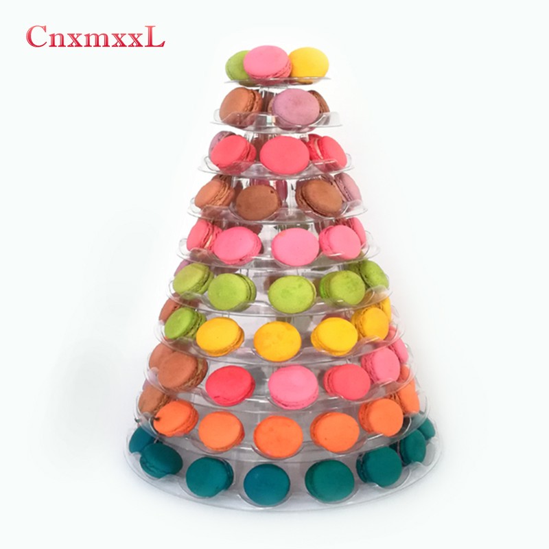 OEM Clamshell 4 Tier Macaron Tower Display Stand For Cake Decoration