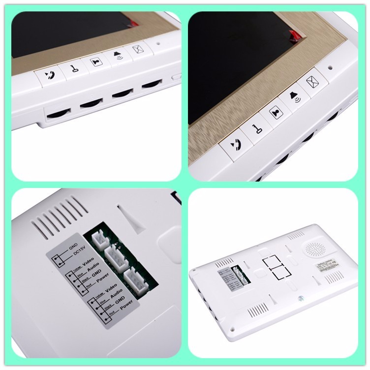 CK-103 @ Popular light and slim style 7inch color screen night vision and intercom system for multi-apartment