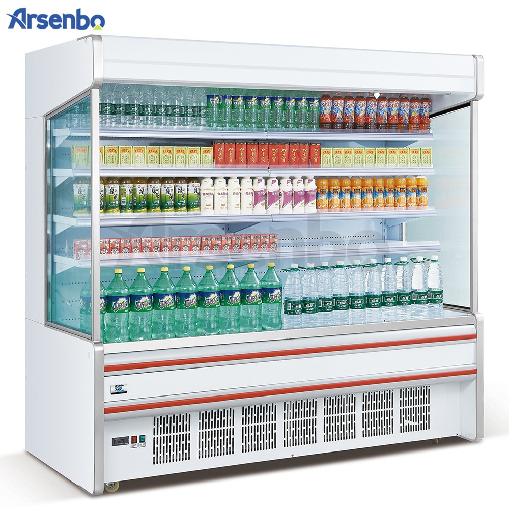 Grey 50HZ Supermarket Display Freezer Stainless Steel Material