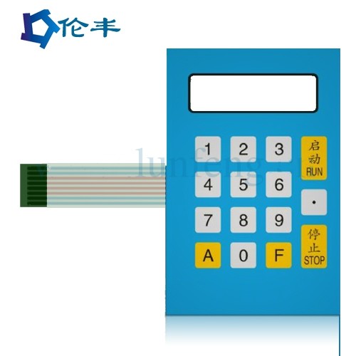 RAL Color Rectangle Membrane Switch Keypad Overlay Flat 3M Adhesive