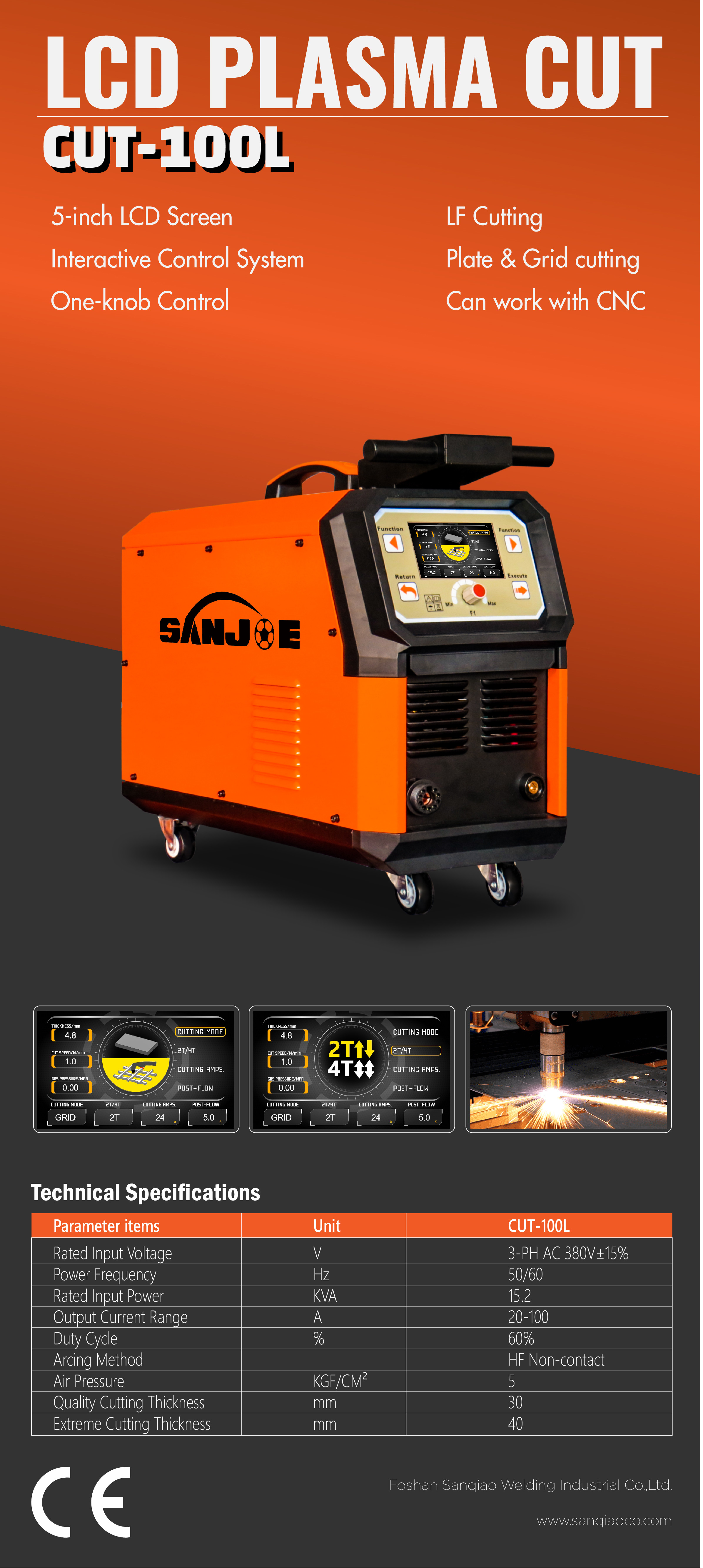 100A IGBT Plasma Cutter Grid Plate CNC Cutting Machine CUT100L