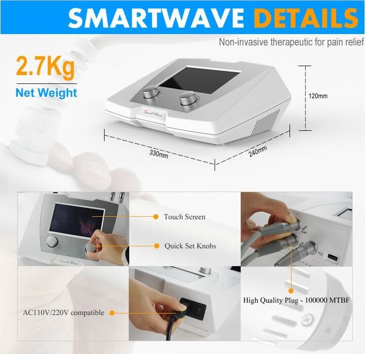 Shock wave therapy equipment pulsed extracorporal shock wave therapy swt shockwave for pain relief