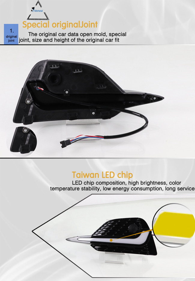 Nissan Qashqai LED Daytime Running Light Dynamic Turn Yellow Signal 12v