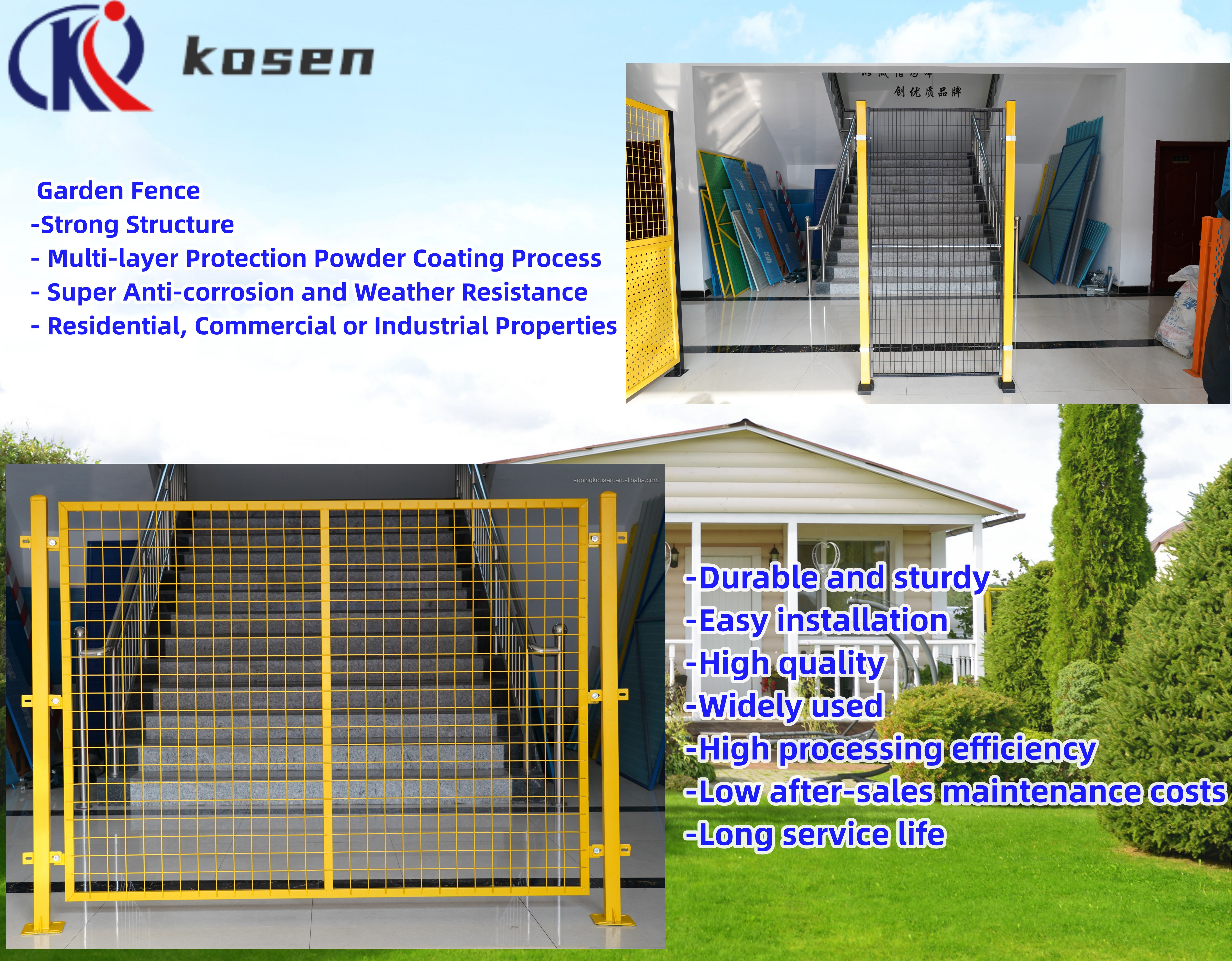 V Fold Welded Wire Mesh Commercial Fence Panel for 5.0mm Heat Treated Iron Wire Fence