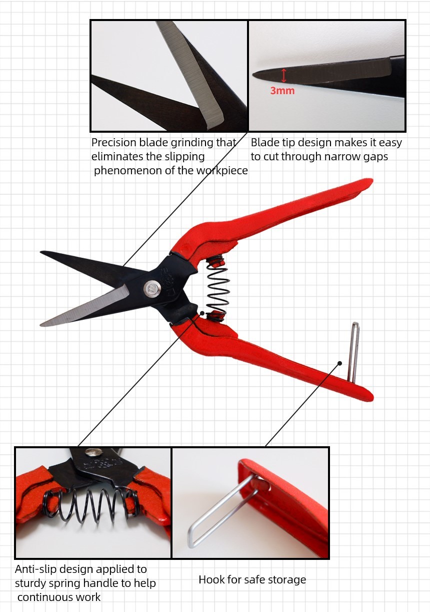 SINSEUNG SB203 Hardware Scissors SK5 High Carbon Steel Painted Handle