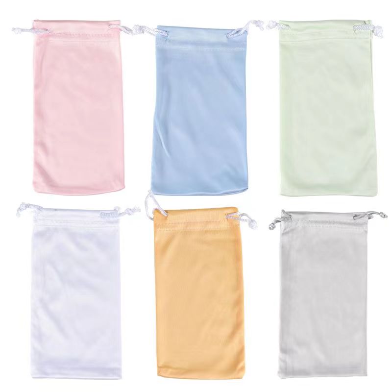 Customizable Soft Drawstring Eyeglass Pouch Glasses Case Fashionable