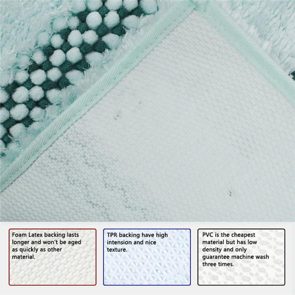 Latex Backing Microfiber Chenille Bath Mat Water Absorbent Mat For Bathroom