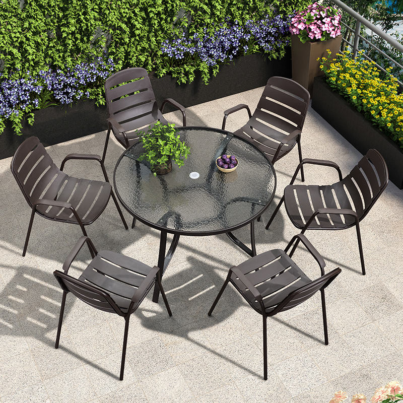 Uv Proof Iron Chair Unfolded Aluminum Outdoor Metal Table And Chairs
