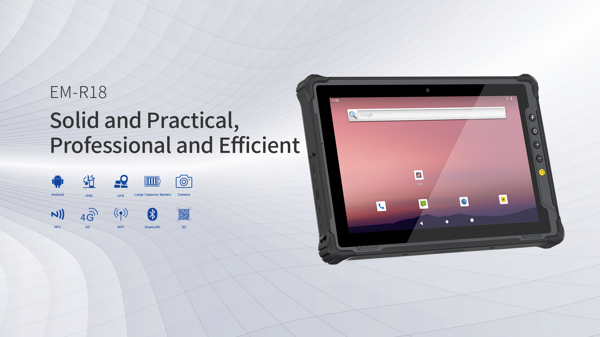 Waterproof Rugged Tablet 4G/NFC Handheld with Shockproof LCD Screen and Vehicle Mount