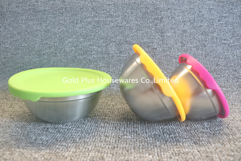 Stainless Steel 201 6pcs Multi Color Snack Salad Mixing Bowls 12cm 14cm 16cm