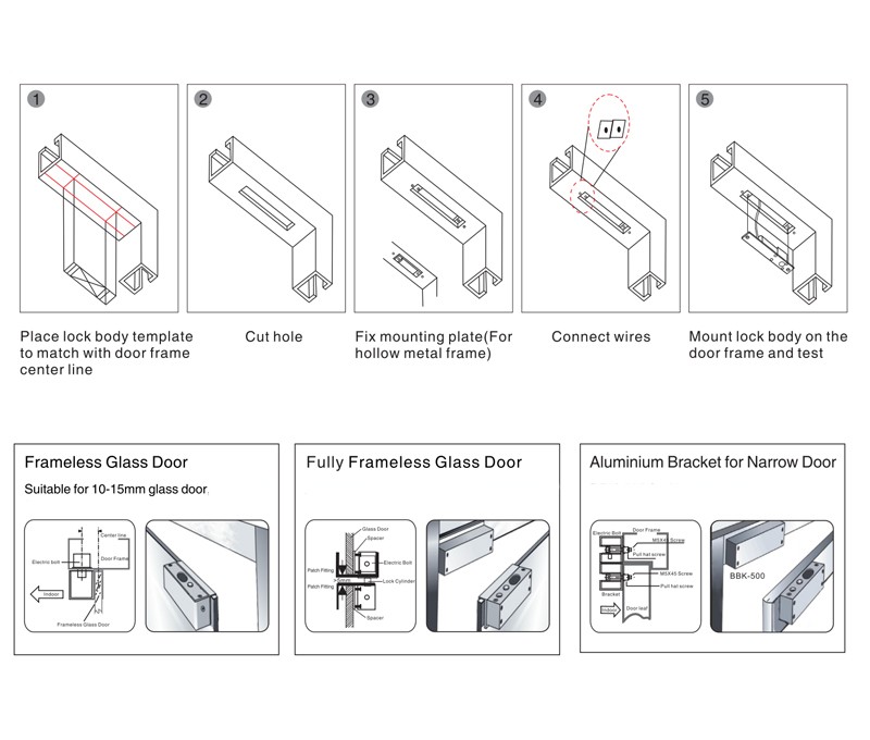 Fail Safe/Fail Security Narrow Width Sturdiness Electric Bolt Lock For Access Control System Electric Door Lock