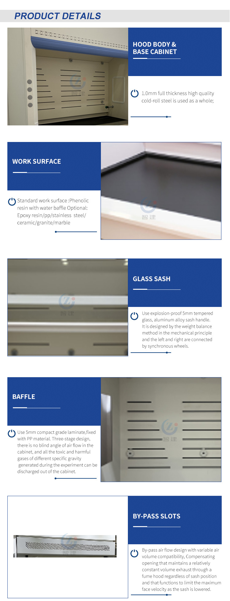 Chemistry PP Fume Hood , Explosion Proof Integrated Lab Fume Hood