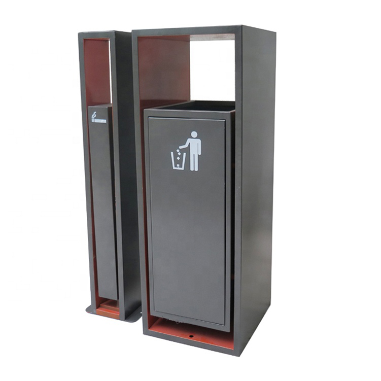 Sustainable Rectangular Steel 50L Park Dustbin