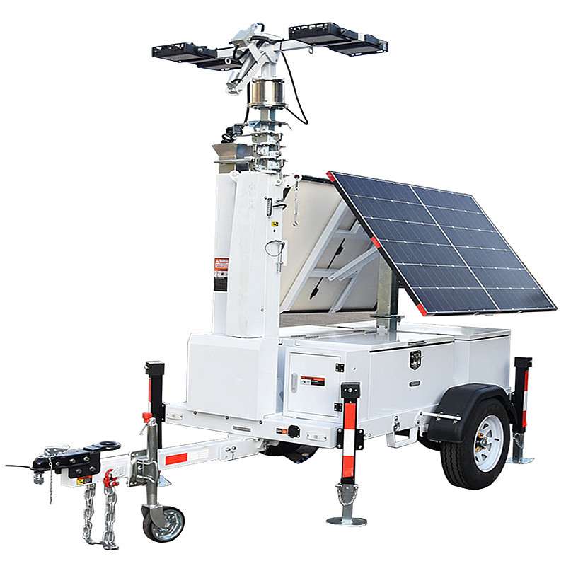 Solar Powered Lighting Towers 5.3 Days Running Time Hydraulic Light Tower Portable Light Tower Rental