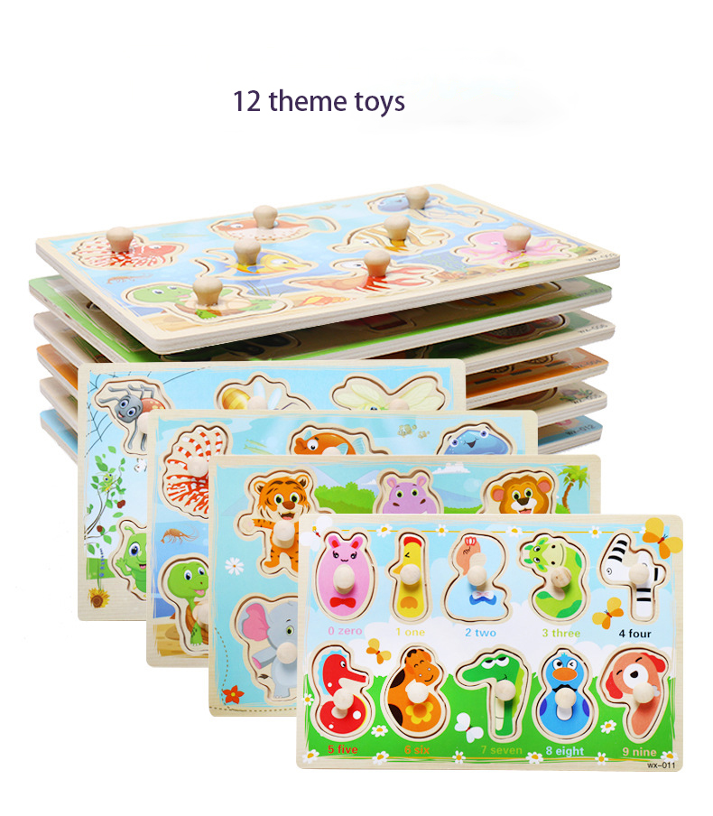 Unisex 15cm Wooden Animal Jigsaw Puzzles Wooden Educational Toys