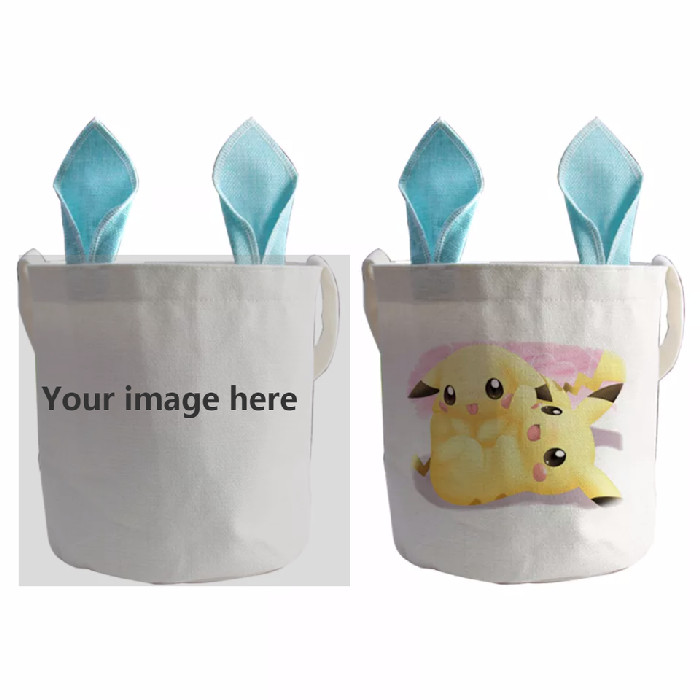 35*45cm DIY Sublimation Easter Basket Blanks With Rabbit Ears For Easter Day