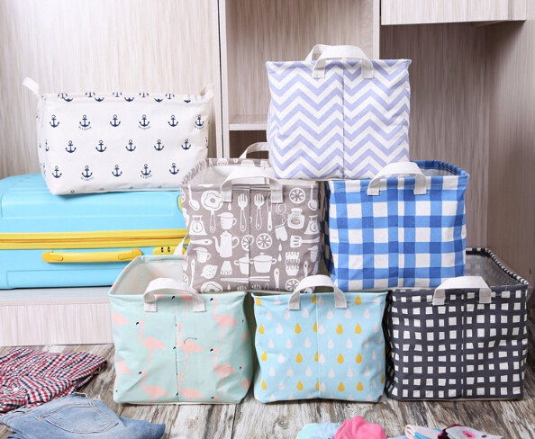 Storage Bins Organizer, Set of 3 Foldable Collapsible Large Cube Fabric Canvas Storage Baskets,Canvas Round Storage Bask