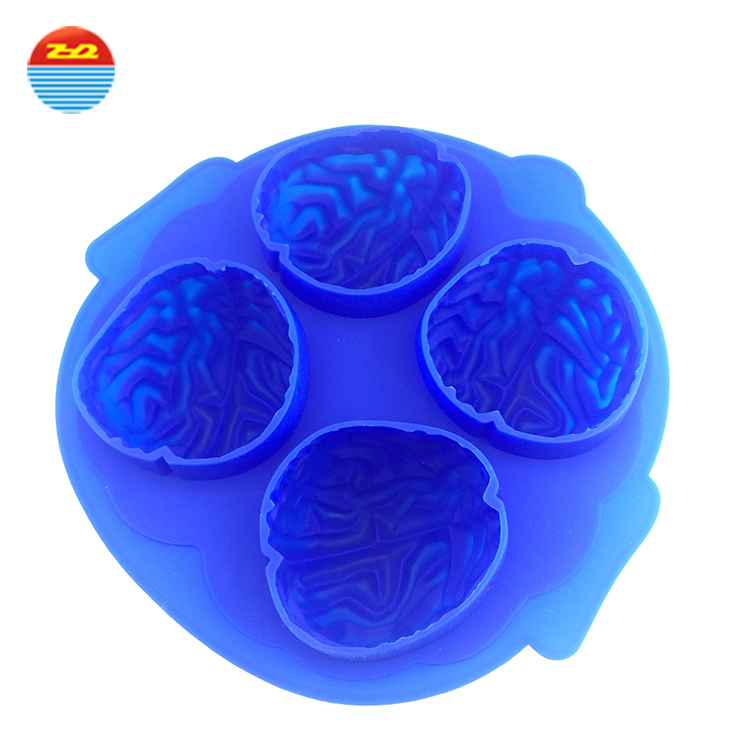 Factory wholesale silicone Ice Tray Cake mold Custom Brain ice cube tray mold size shape