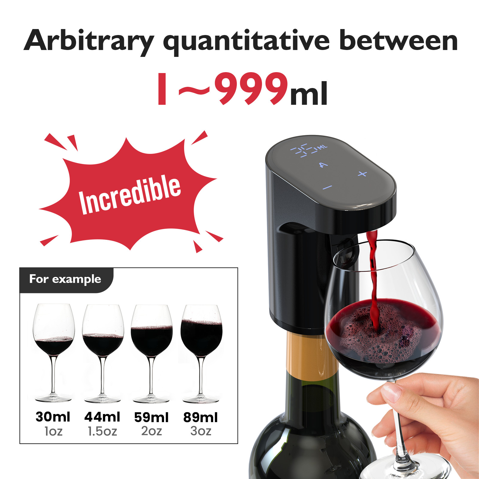 Bar Smart Wine Dispenser 1200mah Automatic Whiskey Dispenser