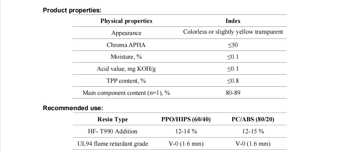 HF-T920 Bisphenol A bis (diphenyl phosphate) BDP