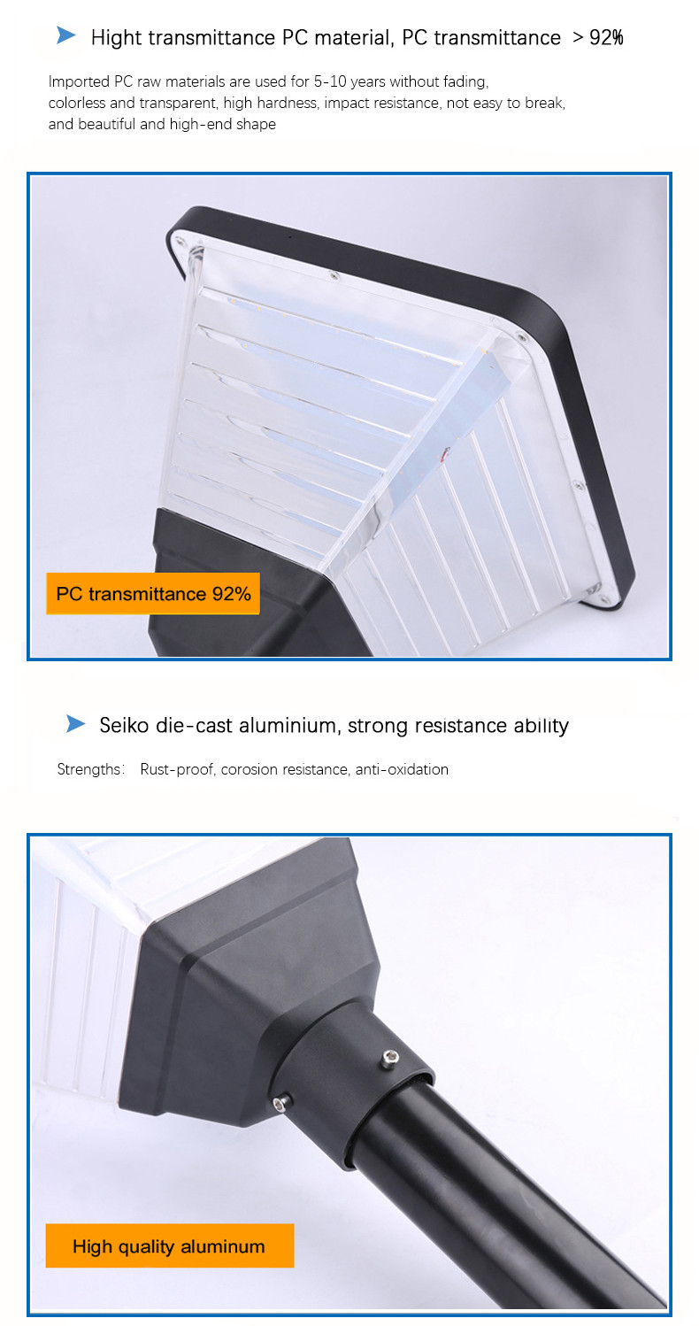 Outdoor IP65 Solar Garden Light Die Casting Aluminum LED Courtyard Street Lamp