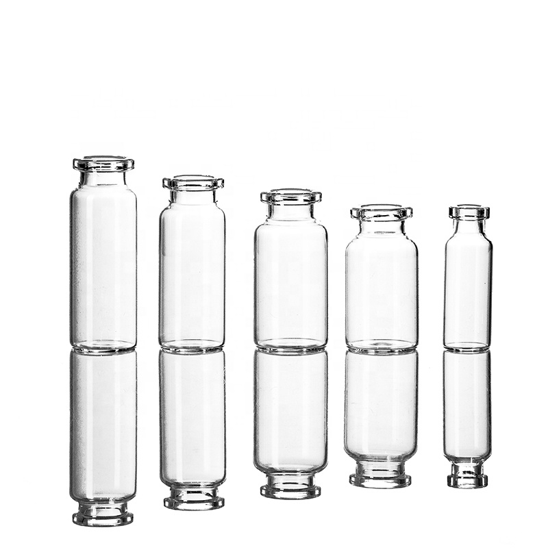 Bulk 25ml Clear Tubular Glass Vials With Rubber Stopper Silk Screen Printing