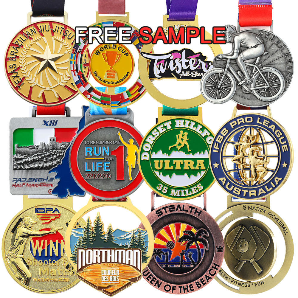 UV Print Metal Custom Medal 110grams/pc for Sports Music Jiu Jitsu Tennis