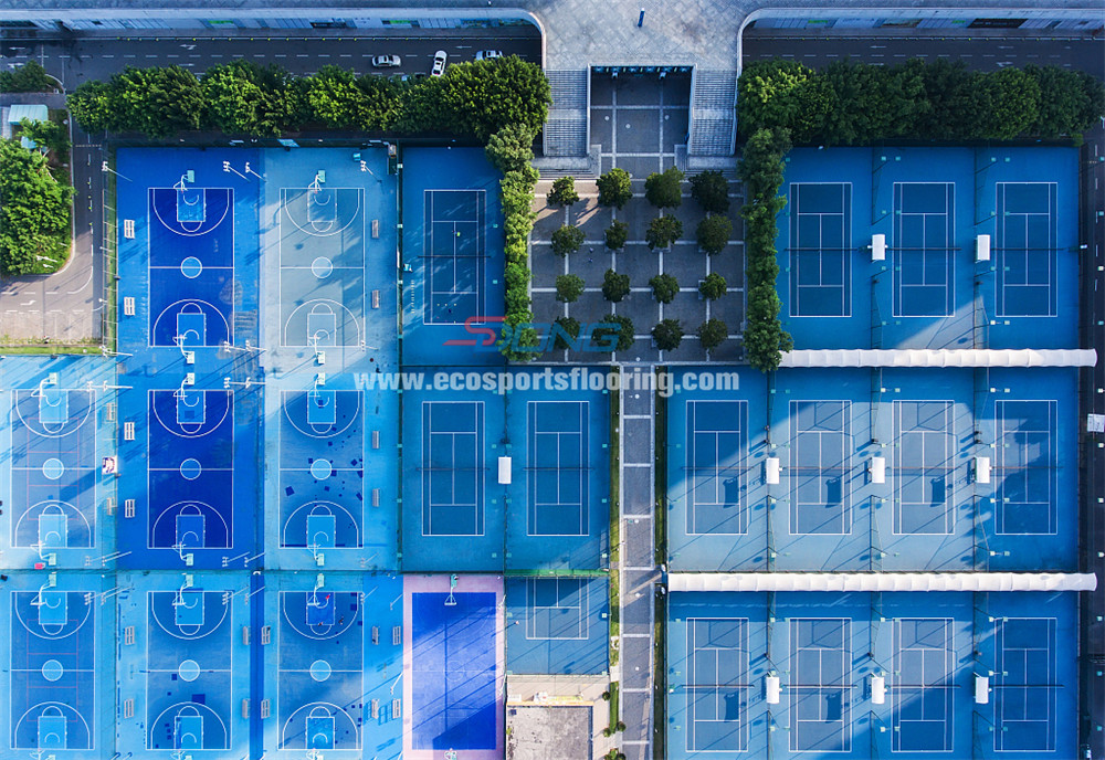 Synthetic Silicon Pu Sports Flooring 4mm Badminton Surfaces