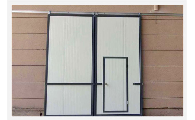 Sandwich Panel Warehouse Industrial Sliding Door Automatic Metal 50mm Panel 220V