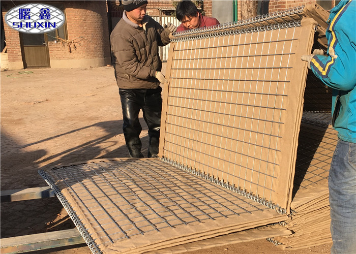 Welded Wire Mesh Defensive Bastion Hesco Sand Filled Barriers 4 Cells
