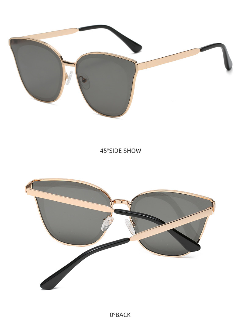 Womens Cat Eye Metal Frame Sunglasses Mirrored Tint Lenses CE
