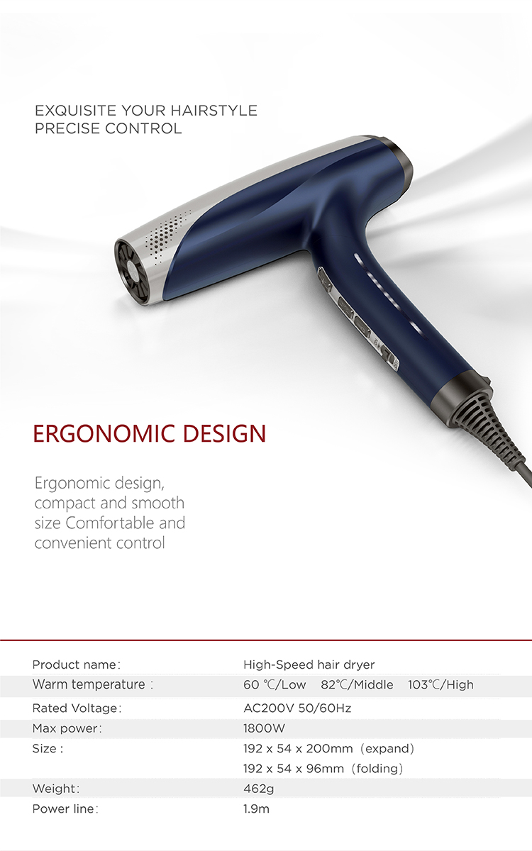 High Quality Salon Hair Blow Dryers , Anion Portable Hair Dryer Professional