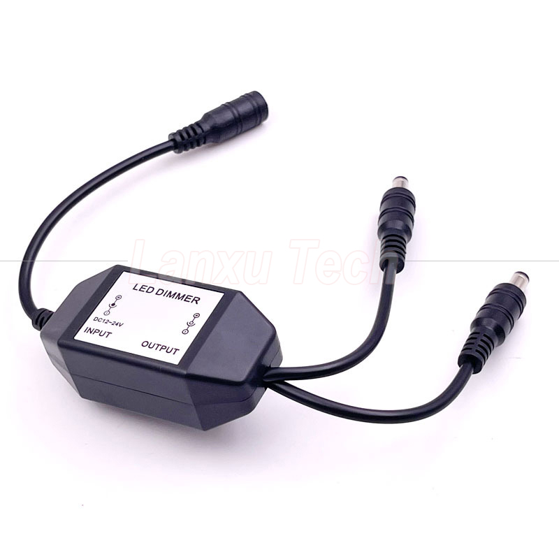 12v 1 Female to Splitter 2 Male DC Power on off Rotation Switch Controller LED Dimmer for Lamp