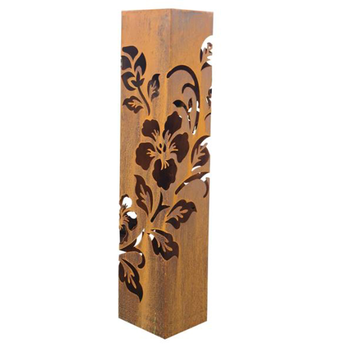 corten steel pillar light