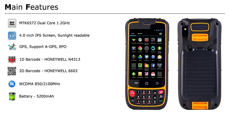 Cheap barcode data collector with BATL BH84 S855 barcode scanner handheld pda android 4.4.2 wifi 3G 1GB+4GB