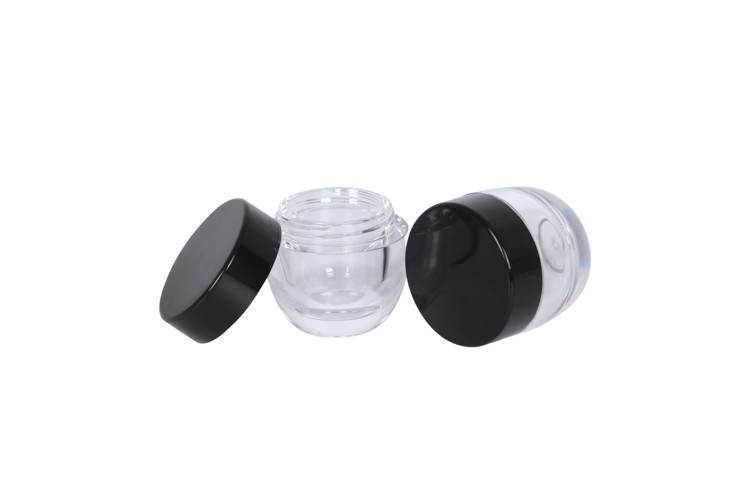 Round Bottom 5ml Mini Cream Jar Glass Cosmetic Brow Powder Container Eye Lip