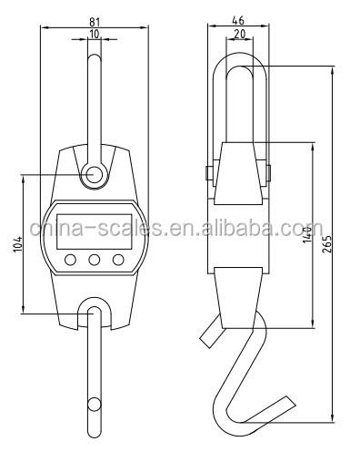 300Kg Capacity Handheld LED Display Orange Digital Mini Crane Scale for Farm Hunting Fishing ABS Stainless Steel
