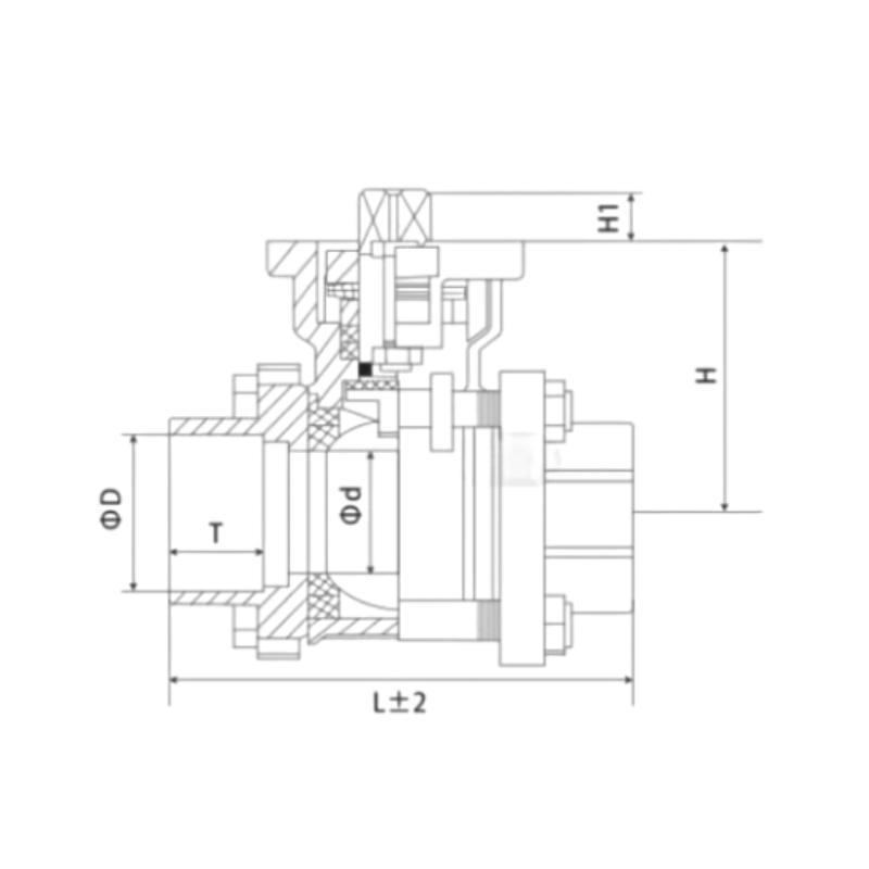 CF8 CF8m ISO5211 High Platform Thread 3PC Ball Valve