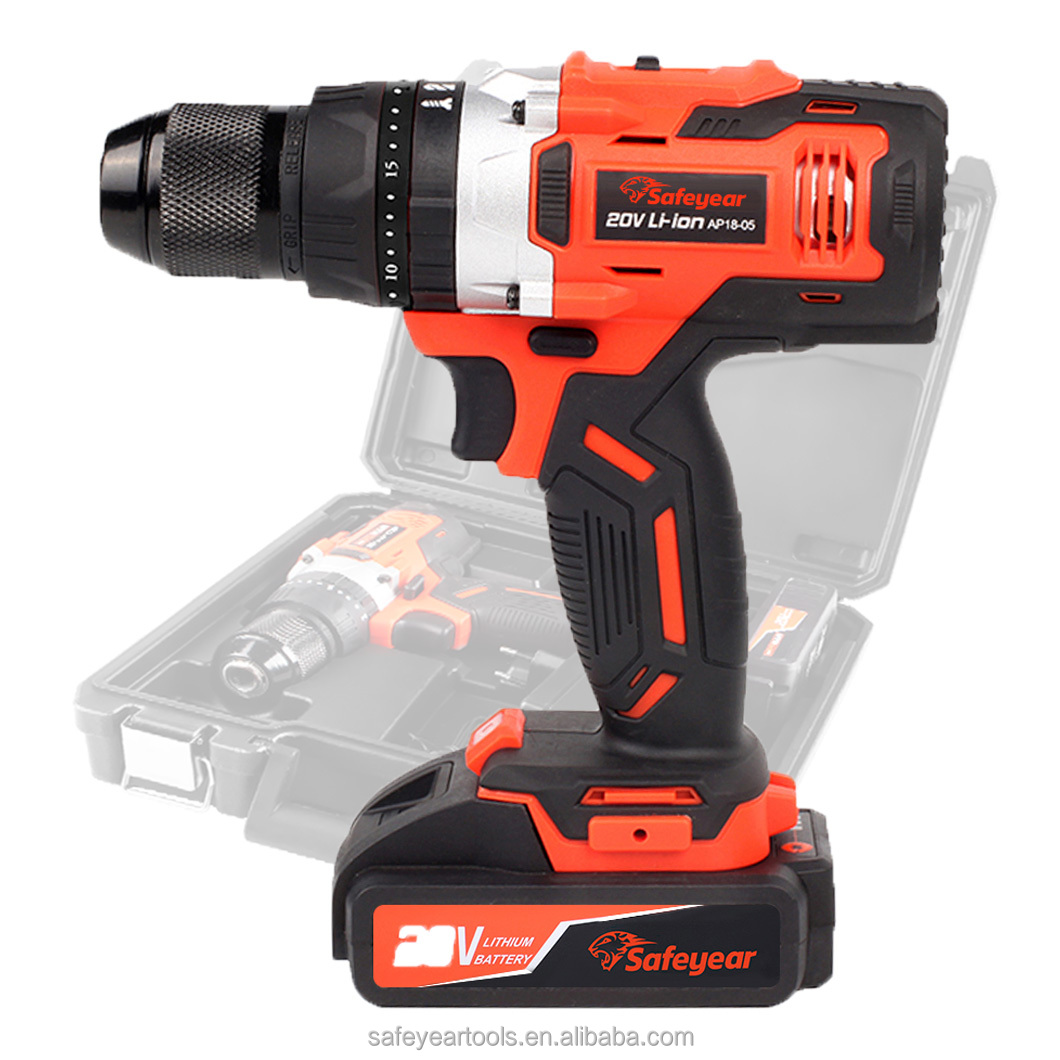 20V 1/2" Brushless Drill Driver Kit Cordless Battery Drill Set Handheld Power Drills 2000MAH