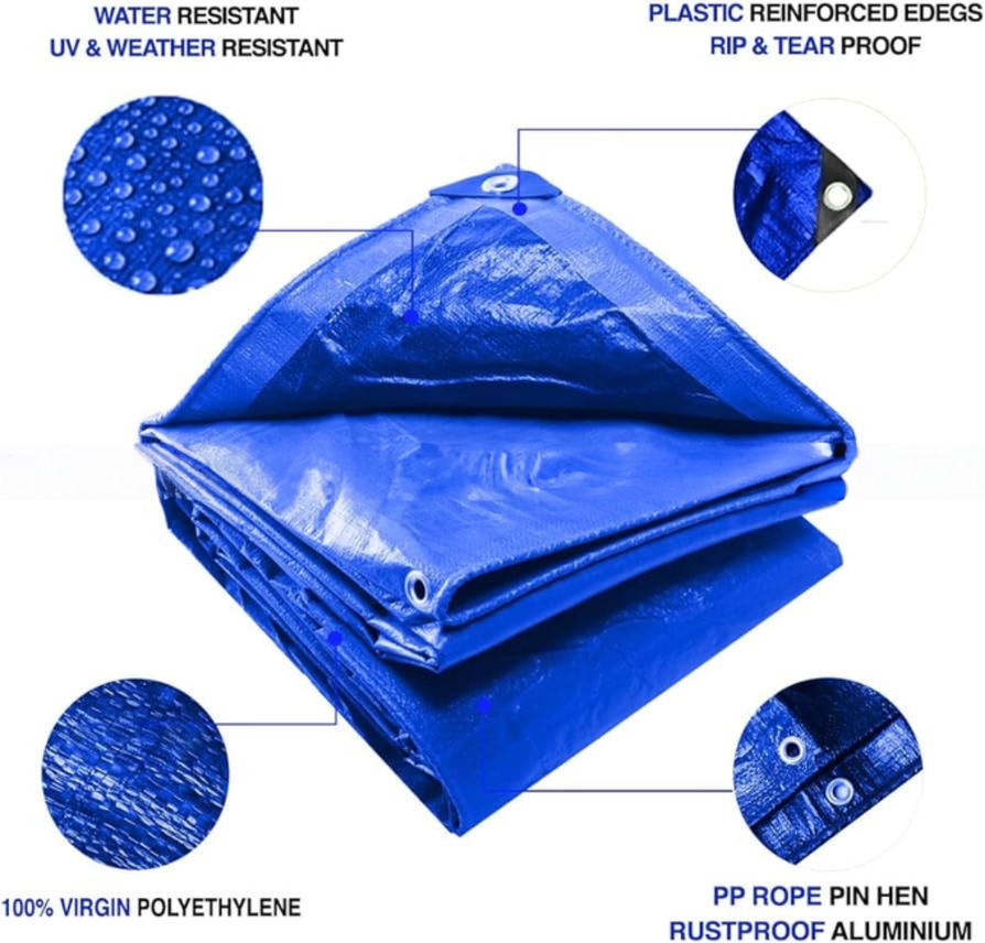Market HDPE Tarpaulin Customized with Eyelets and Logo Printing