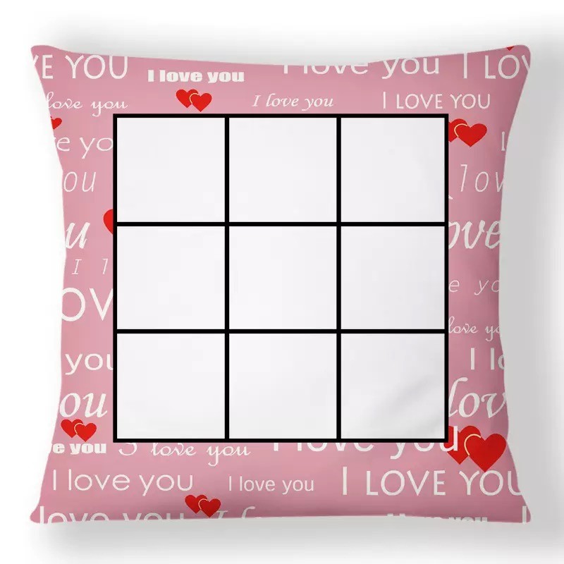 Printable 9 Panel Sublimation Cushion Cover Blank Pillow Cases For Sublimation
