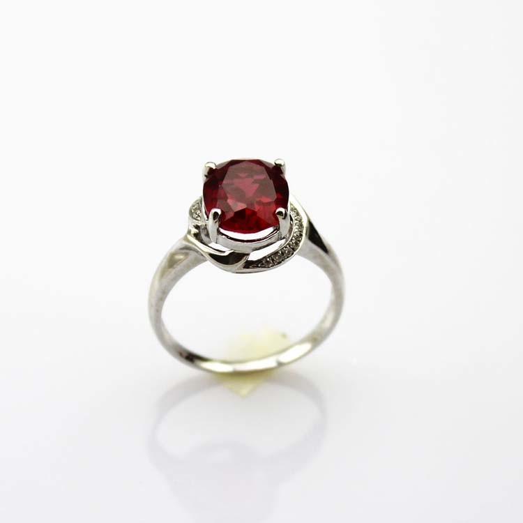 Fashion Jewelry 925 Silver 8mmx10mm Oval Citrine Cubic Zircon Ring (R131)
